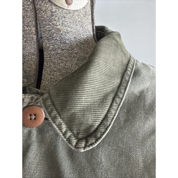 VTG LL Bean Men's Canvas Flannel Lined Barn Field Coat Jacket  Green L - Picture 5 of 11